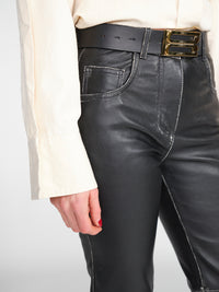 Jumbo Frame – Ledergürtel mit goldfarbener Schließe	 