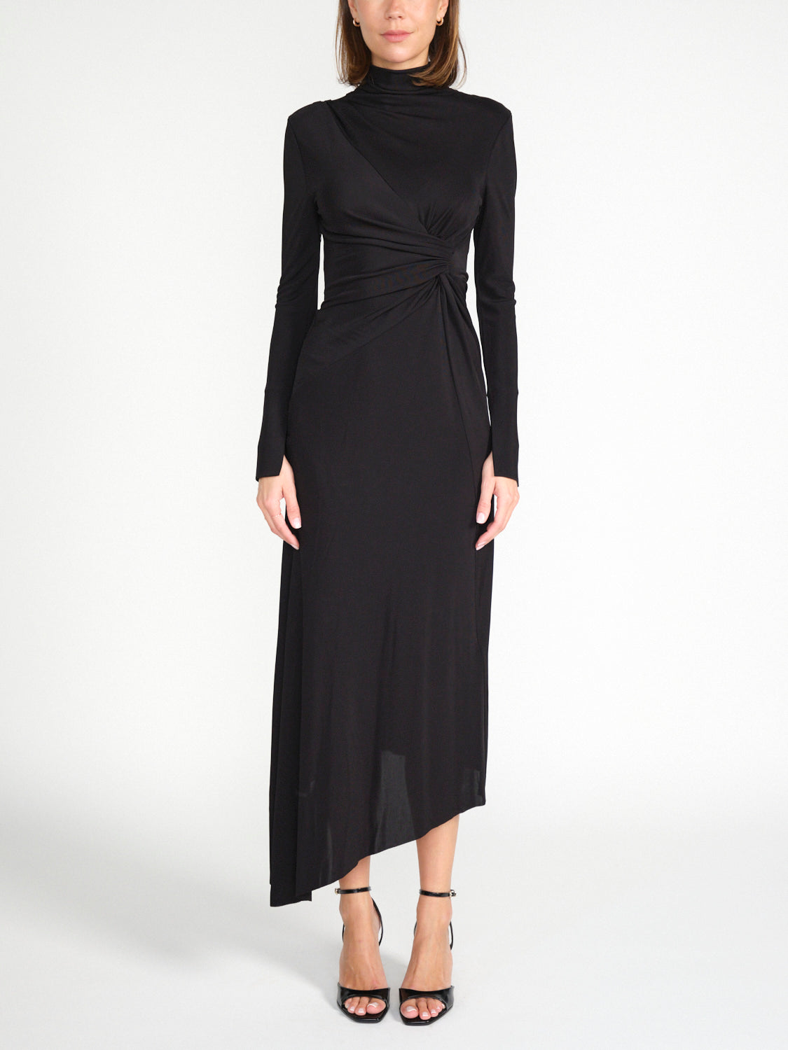 High Neck – Midikleid mit drapierter Taille  