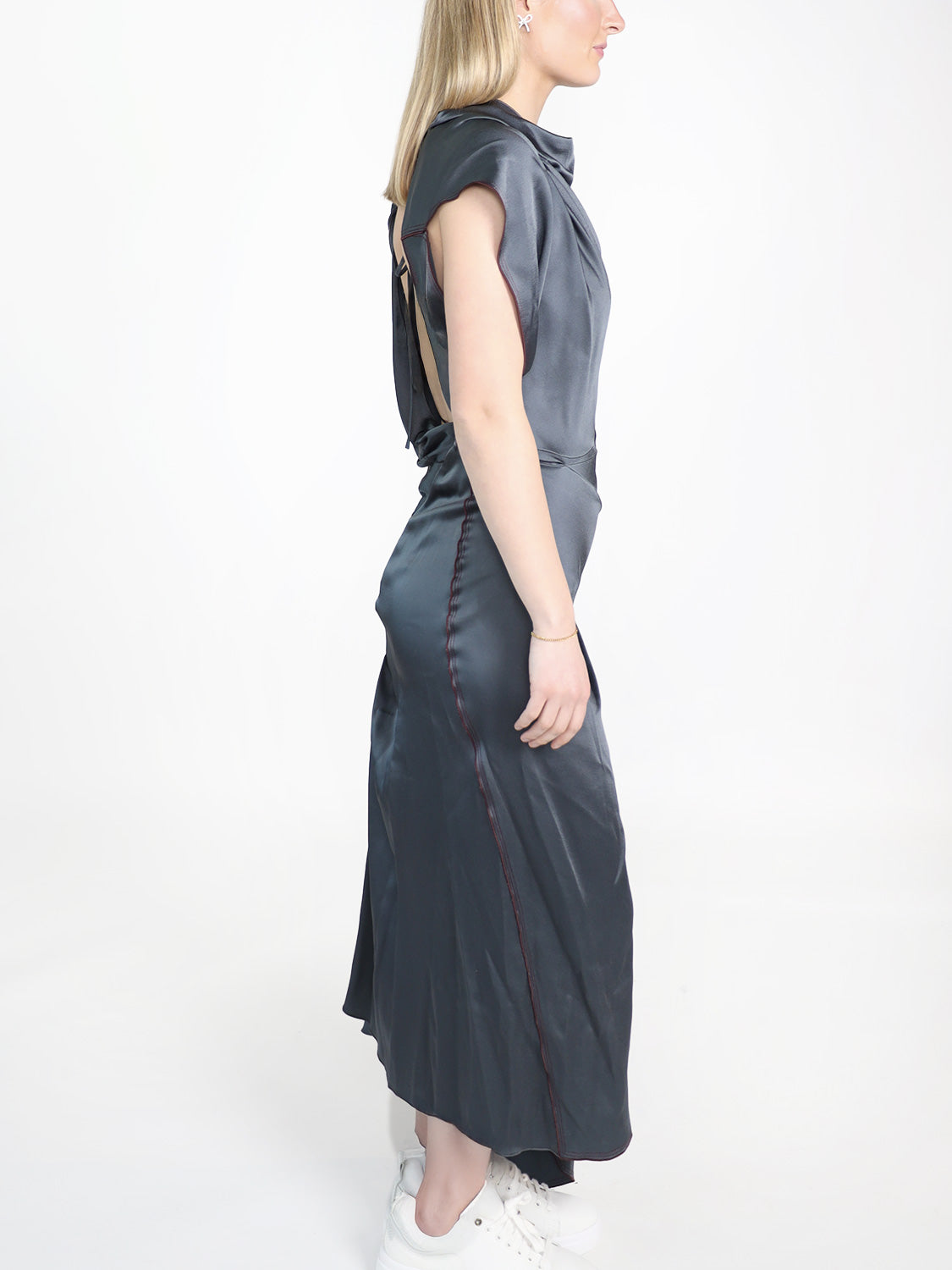 Asymmetric Draped -  Midikleid mit drapiertem Detail