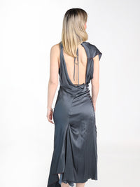 Asymmetric Draped -  Midikleid mit drapiertem Detail