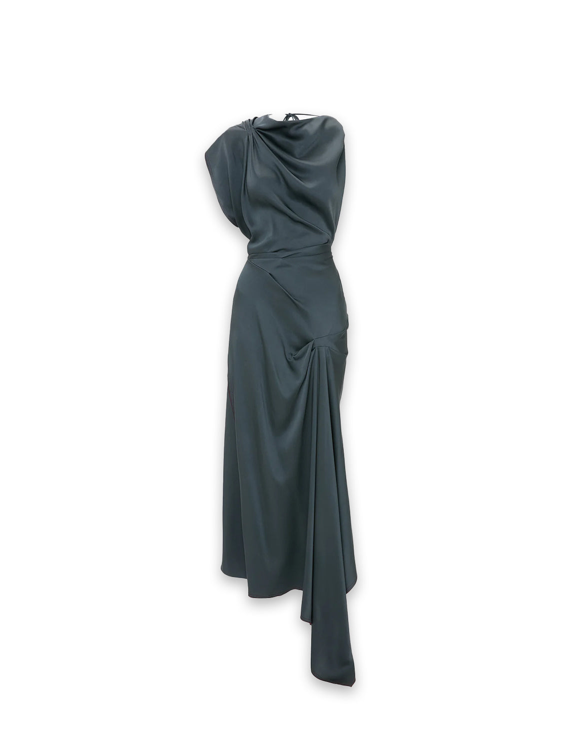 Asymmetric Draped -  Midikleid mit drapiertem Detail