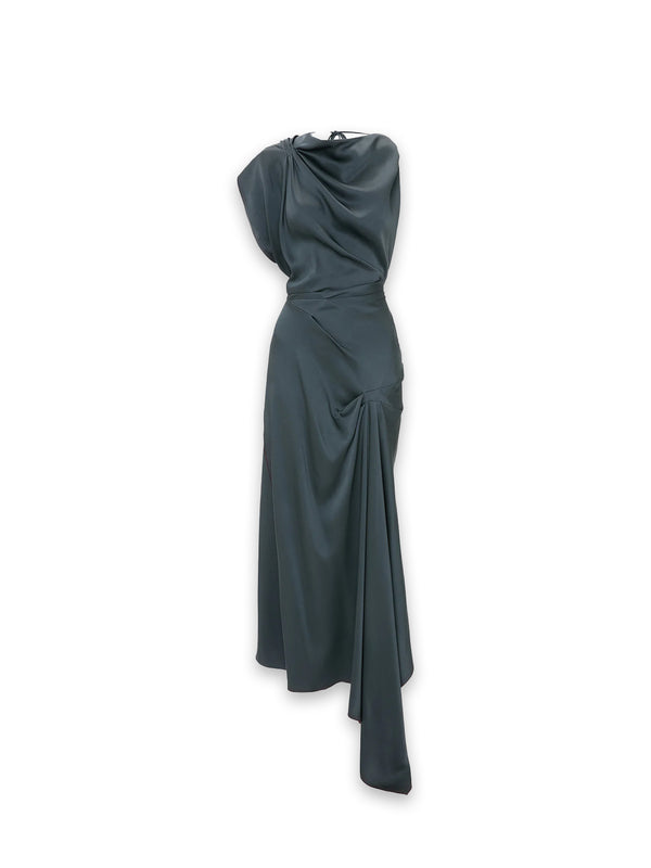 Asymmetric Draped -  Midikleid mit drapiertem Detail