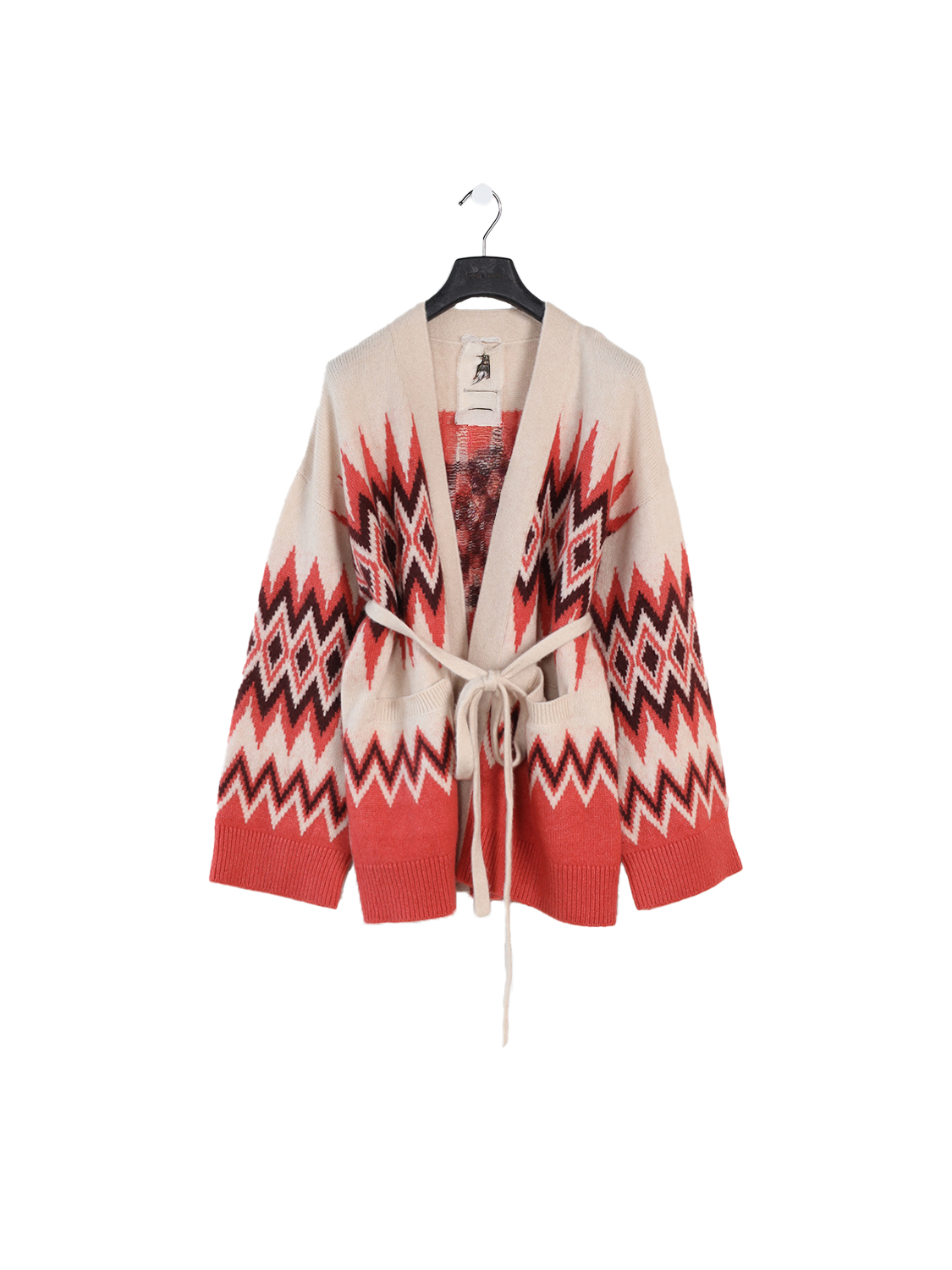 Cardigan with chevron pattern