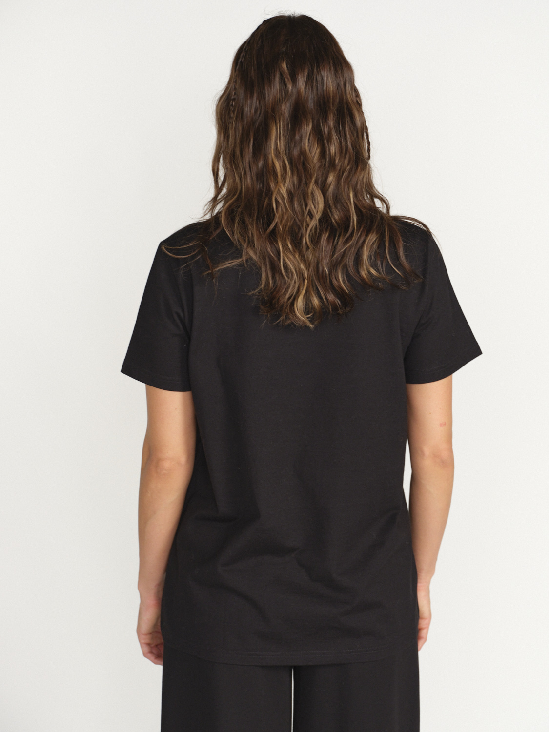 Barrie T-Shirt with logo cashmere patch - T-shirt avec logo patch en cachemire pink XS