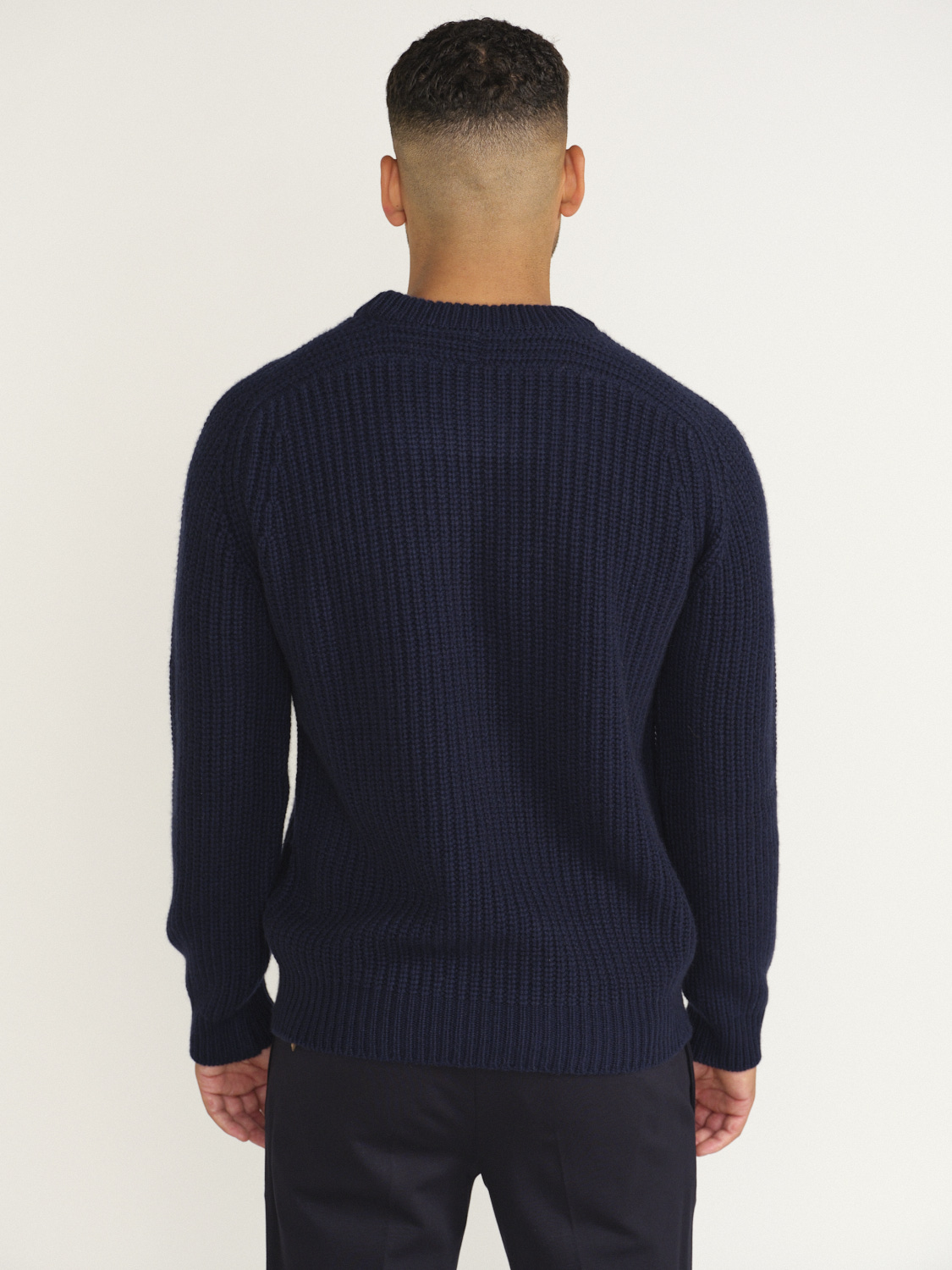 Stephan Boya Mood Rib Sweater – Pullover aus Rippenstrick navy XL