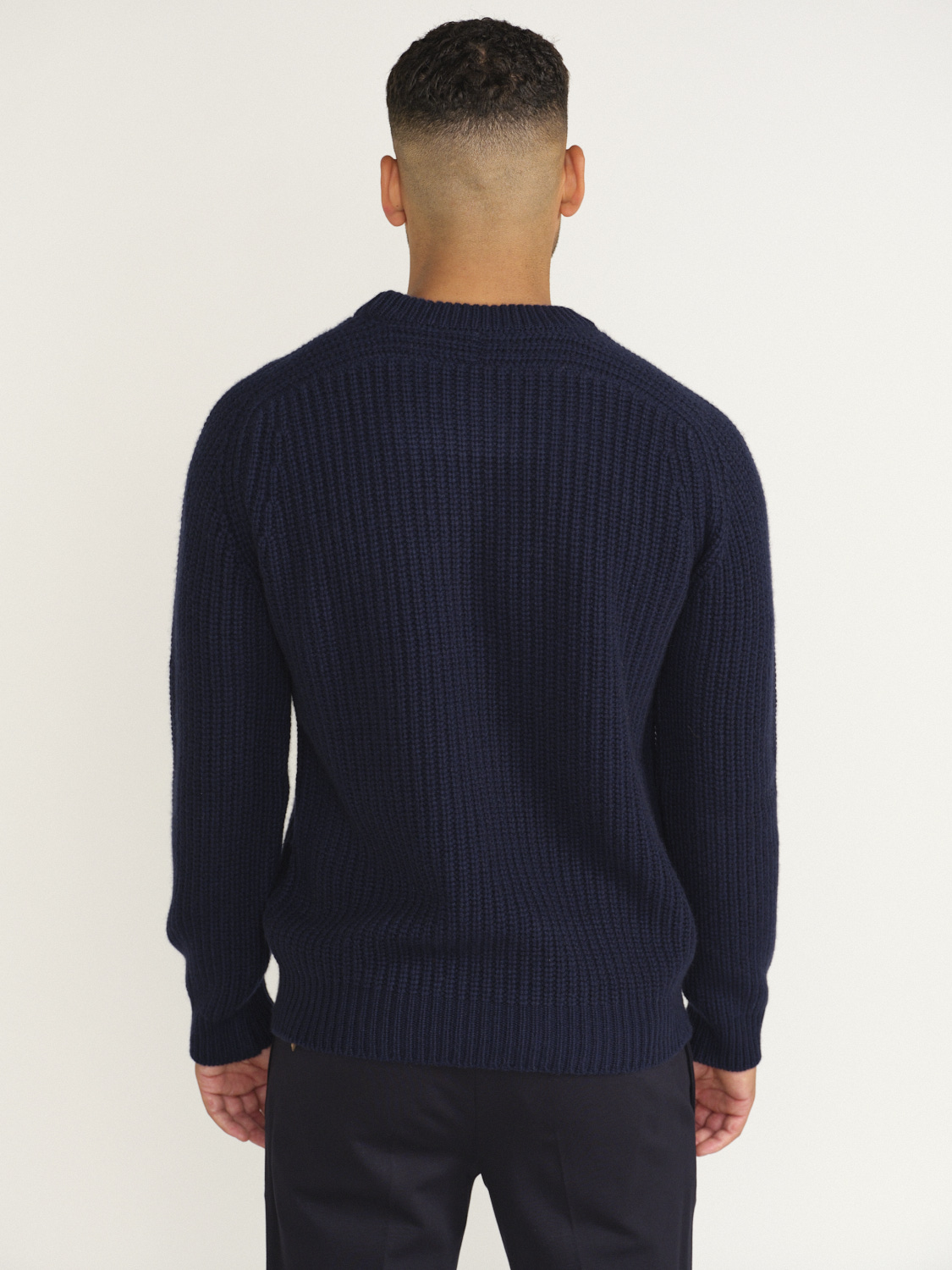 Stephan Boya Mood Rib Sweater – Pullover aus Rippenstrick navy M