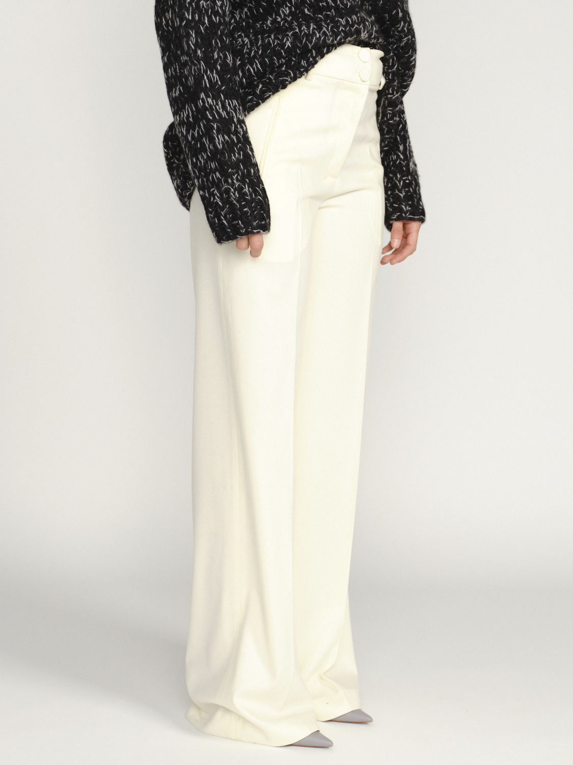 PT Torino Pantalon classique à plis en laine vierge grau 34