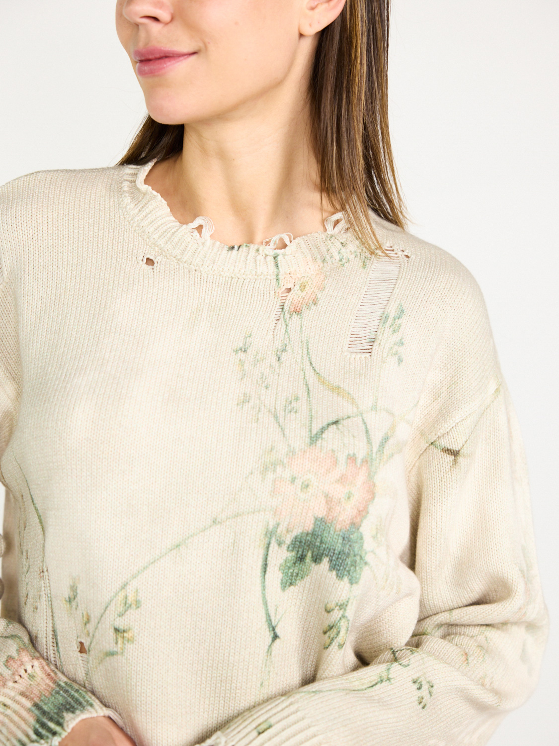 R13 Printed Boyfriend Sweater creme XS R13 Printed Boyfriend Sweater creme XS