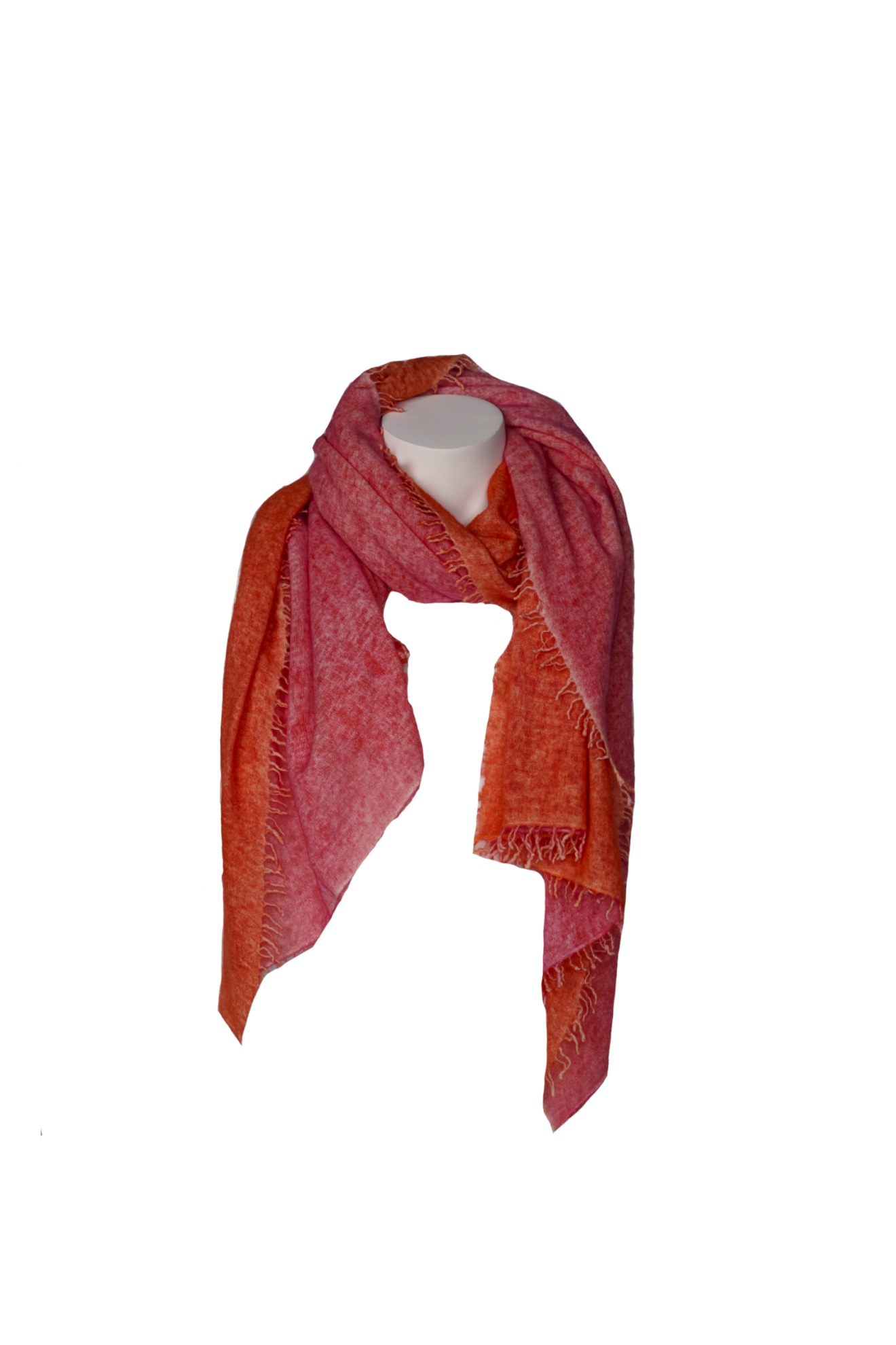 Avant Toi Stole Smacchinato - Scarf with fringe details in cashmere pink One Size
