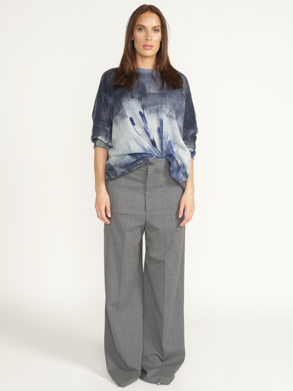 Nili Lotan Johan - Pleated trousers with straight cut leg  grey 36