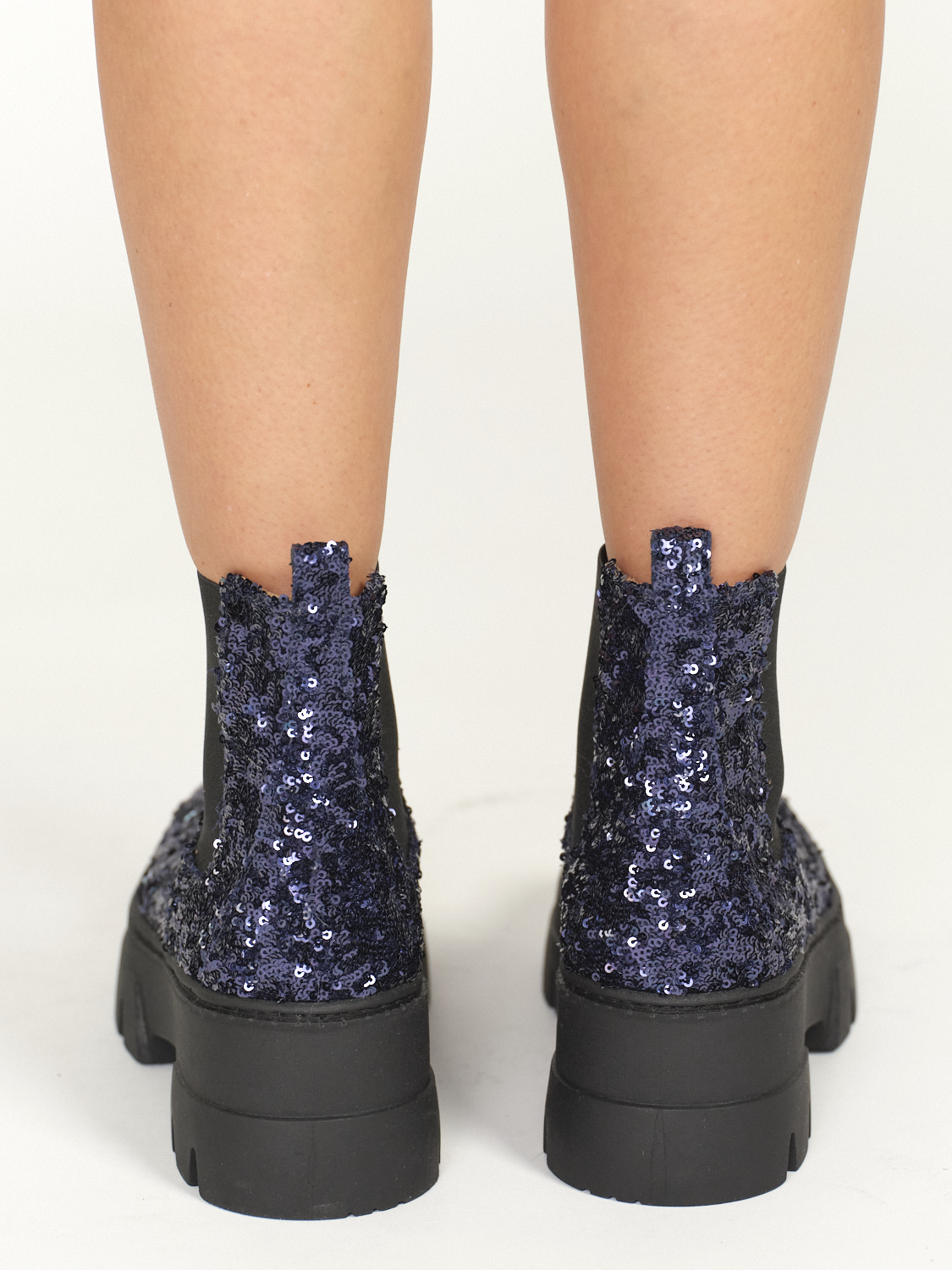 Ennequadro Bottines avec motif à paillettes blau 36