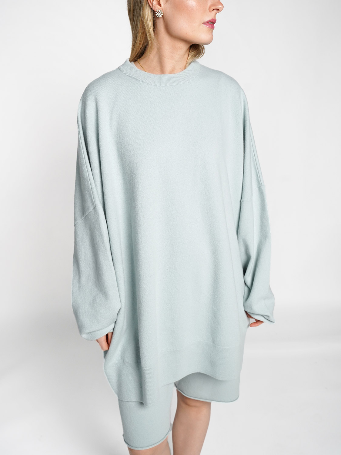 Extreme Cashmere N°246 Juna – Oversized Cashmere Pullover   hellblau One Size