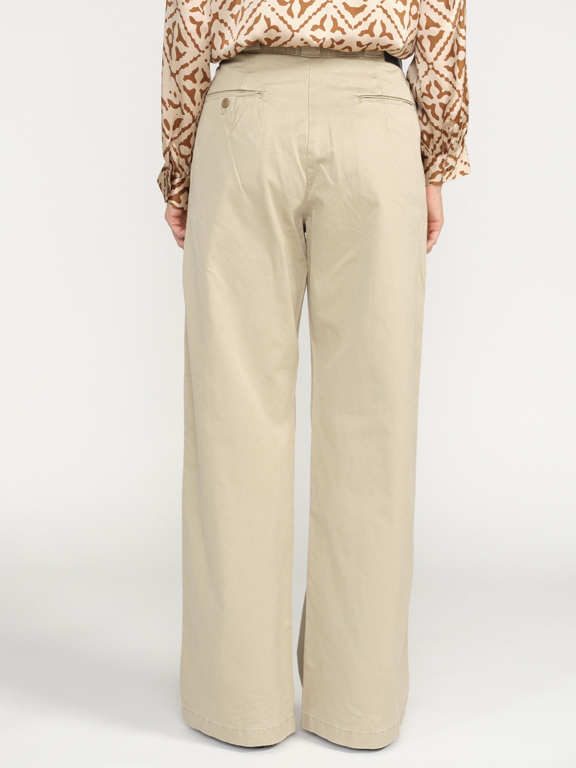 R13 Casual Attraction Pants - High-waisted pants with wide leg beige 26