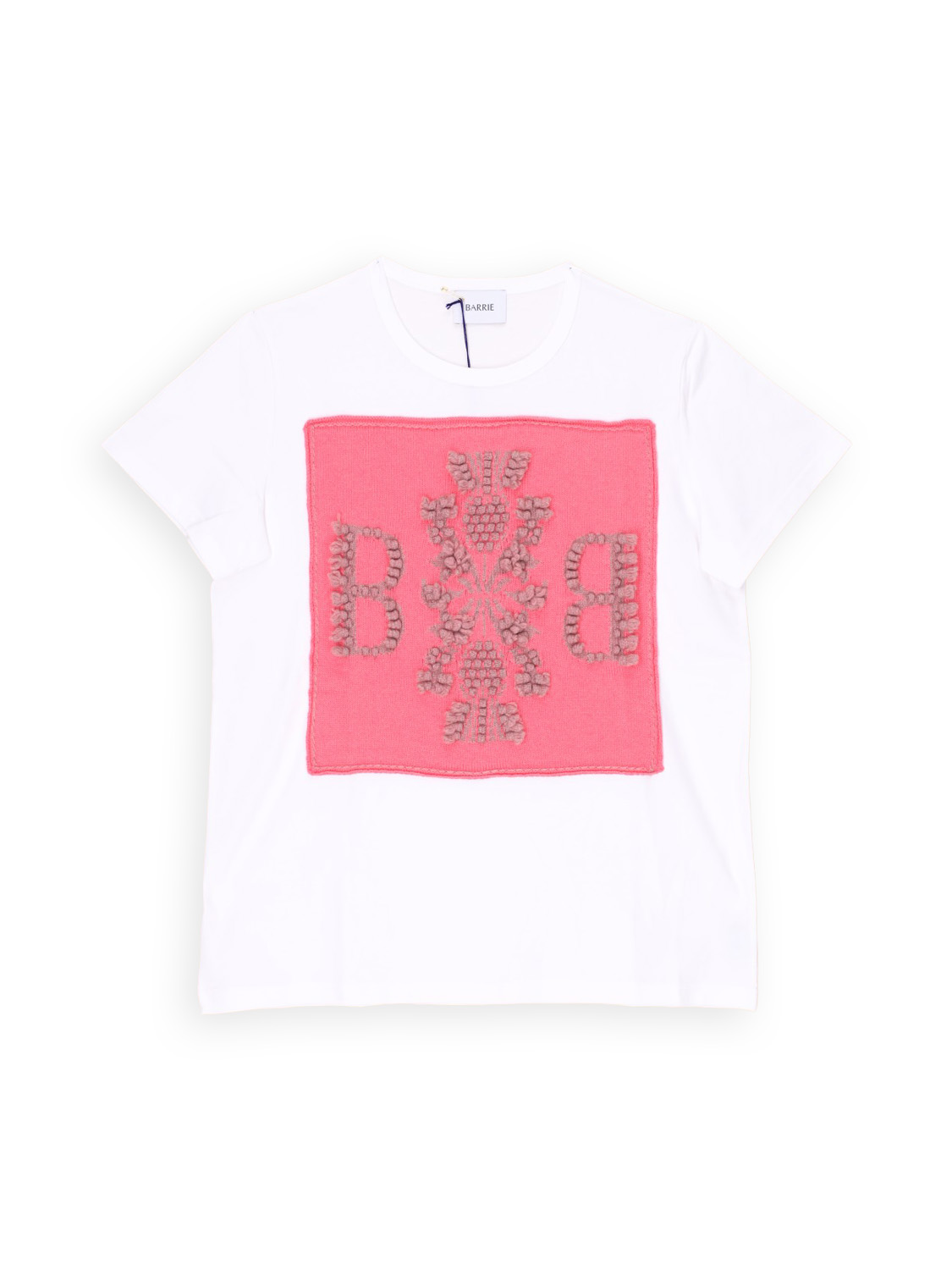 Barrie Thistle Logo Top - T-shirt with cashmere application  coral S