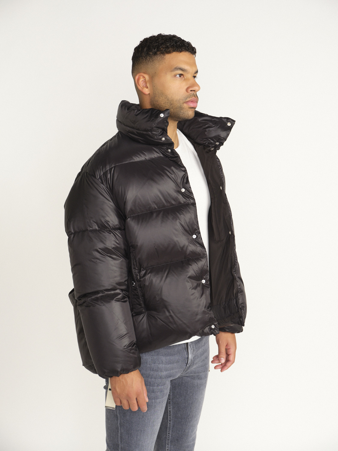 khrisjoy Bomber - Puffer jacket with button closure black S/M