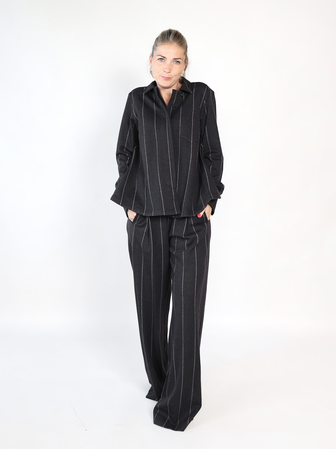 Odeeh Pants – Bundfaltenhose mit Nadelstreifen   36 grau