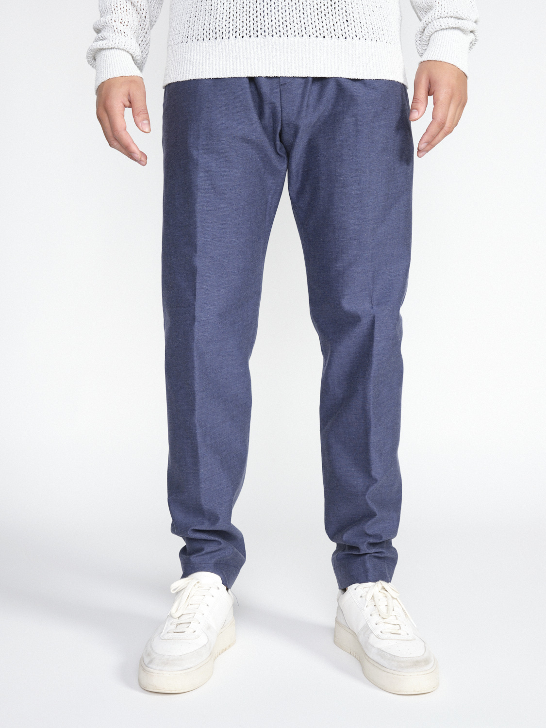 nine in the morning Mirko – relaxed linen trousers  marine 48