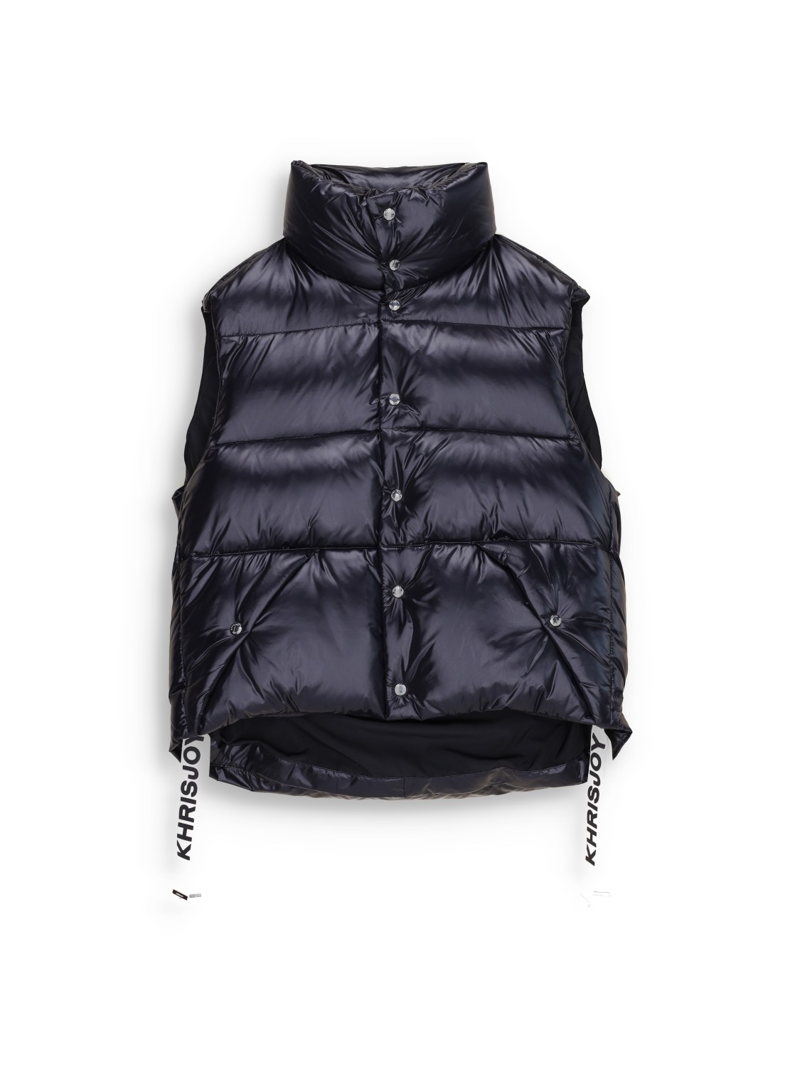 Shiny black puffer vest clearance