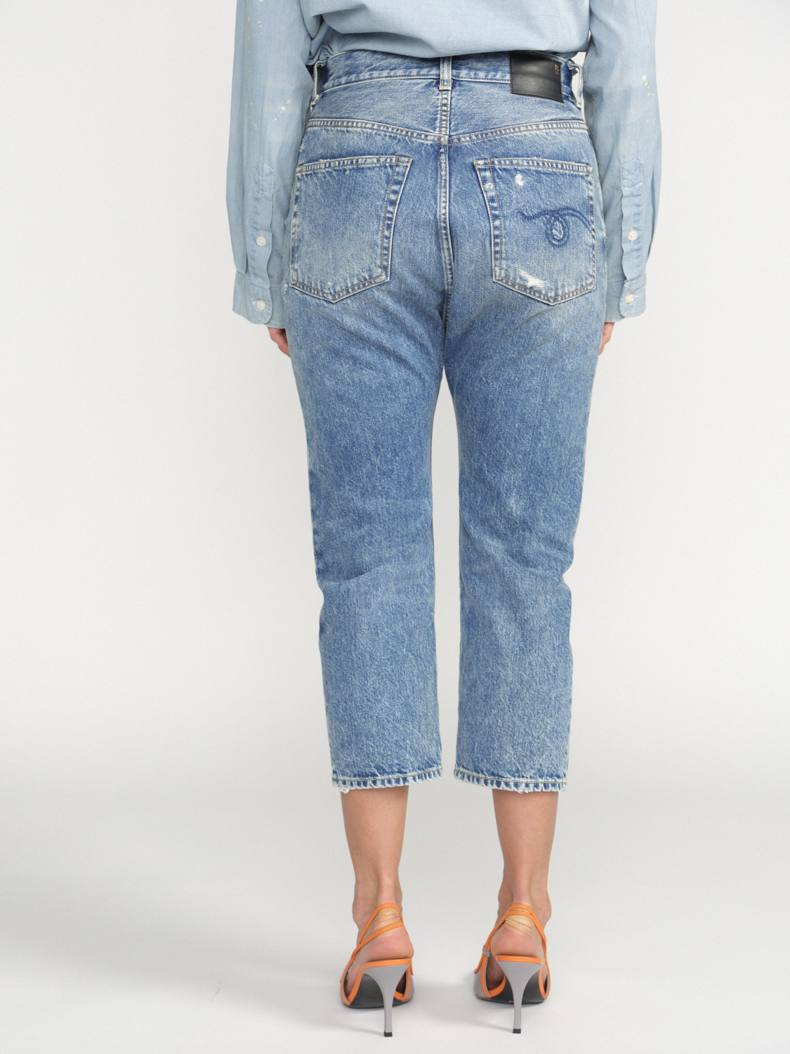 R13 R13 Boyfriend Jeans im Used Look blau 27 R13 R13 Boyfriend Jeans im Used Look blau 27