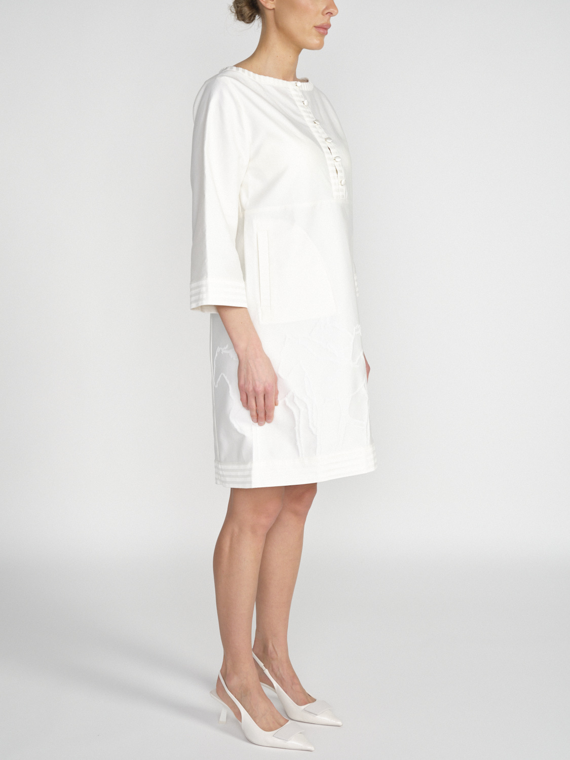 Antonia Zander Joseline cotton mini dress with embroidered detail  white S