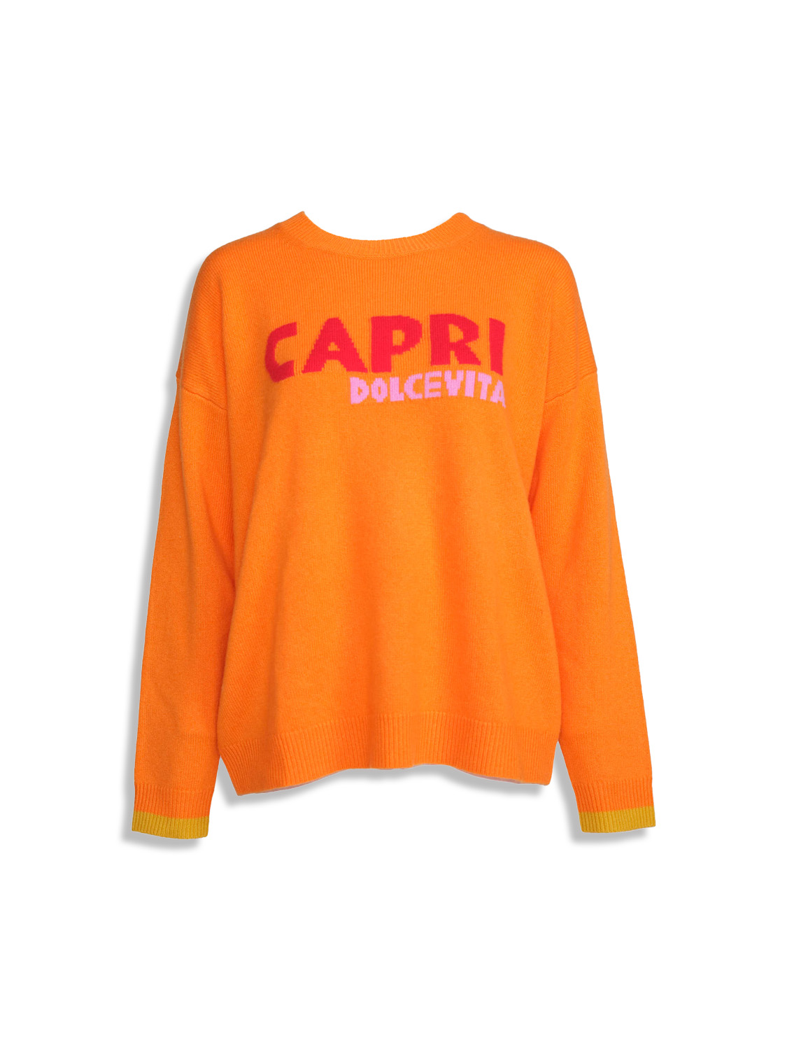 Catrin Schanz Capri - Pull à manches longues en cachemire avec imprimé orange M