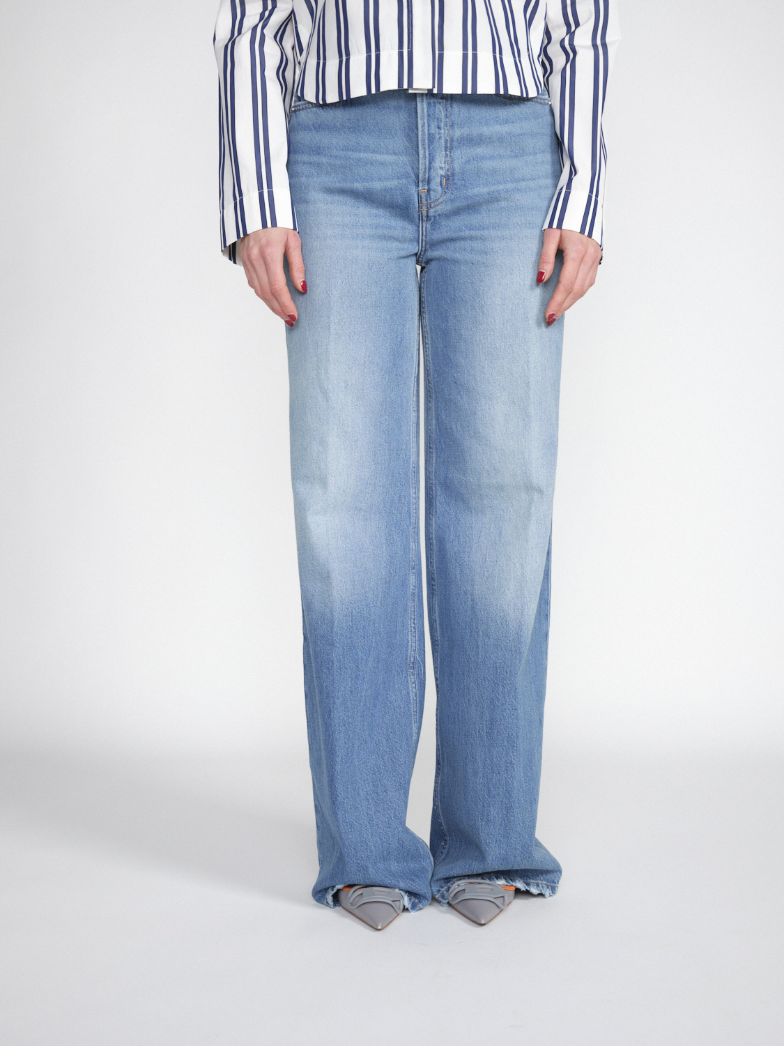 Frame The 1978 – Bleached Jeans mit weitem Bein blau 26