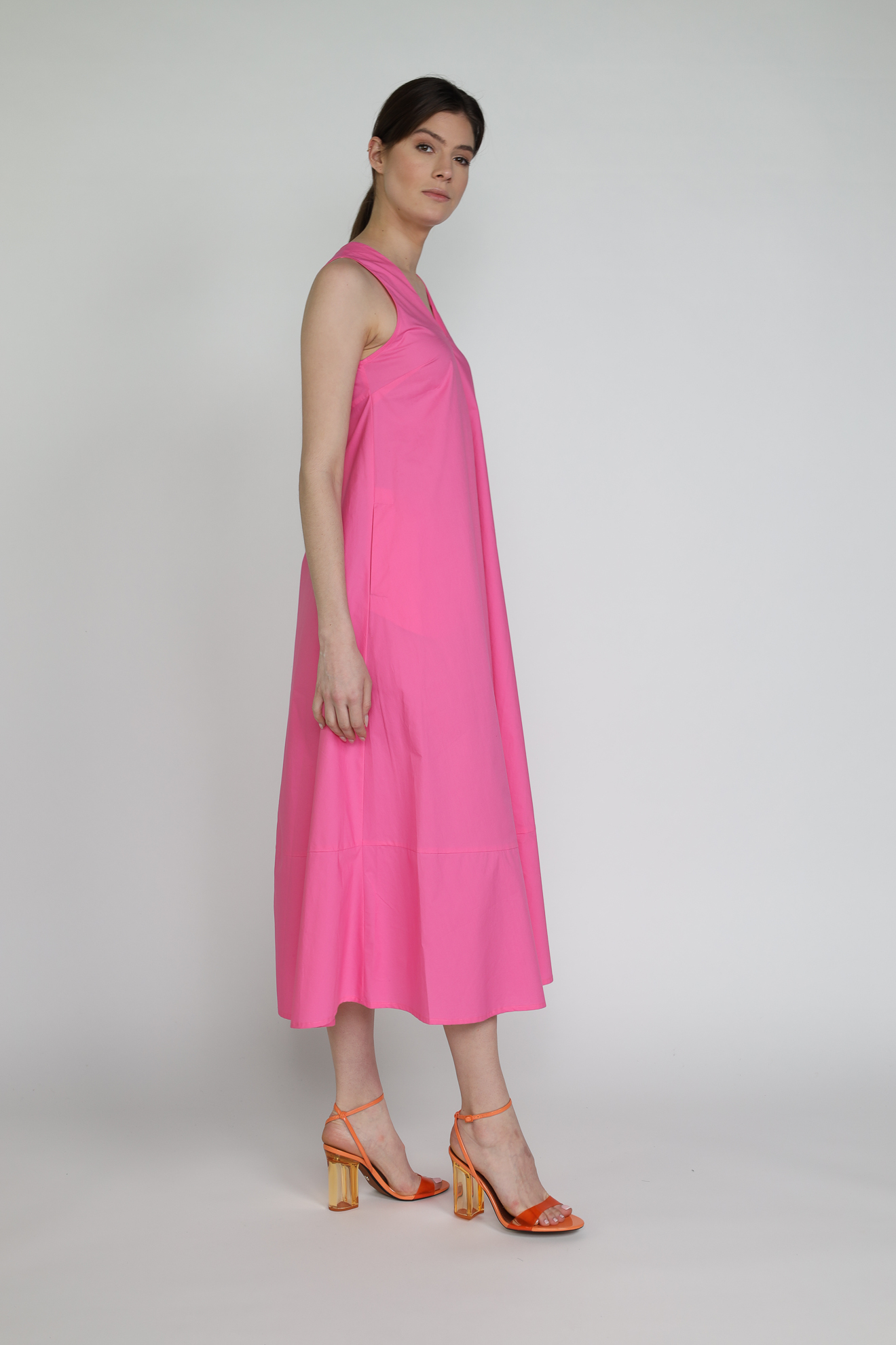 Roberto Collina Abito - maxi vestido acampanado de algodón blau L Roberto Collina Abito - maxi vestido acampanado de algodón blau L
