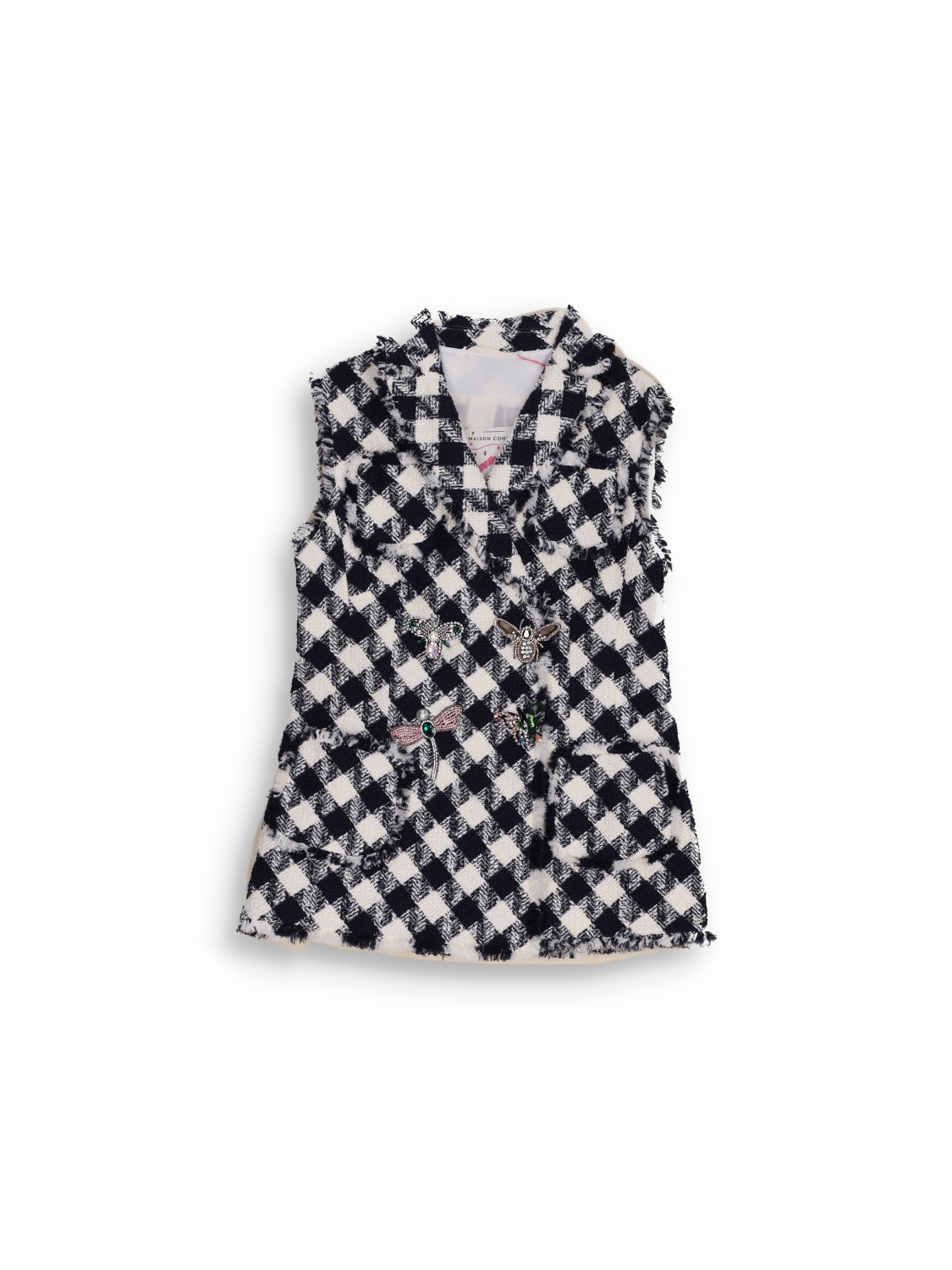 Checkerboard pattern vest 
