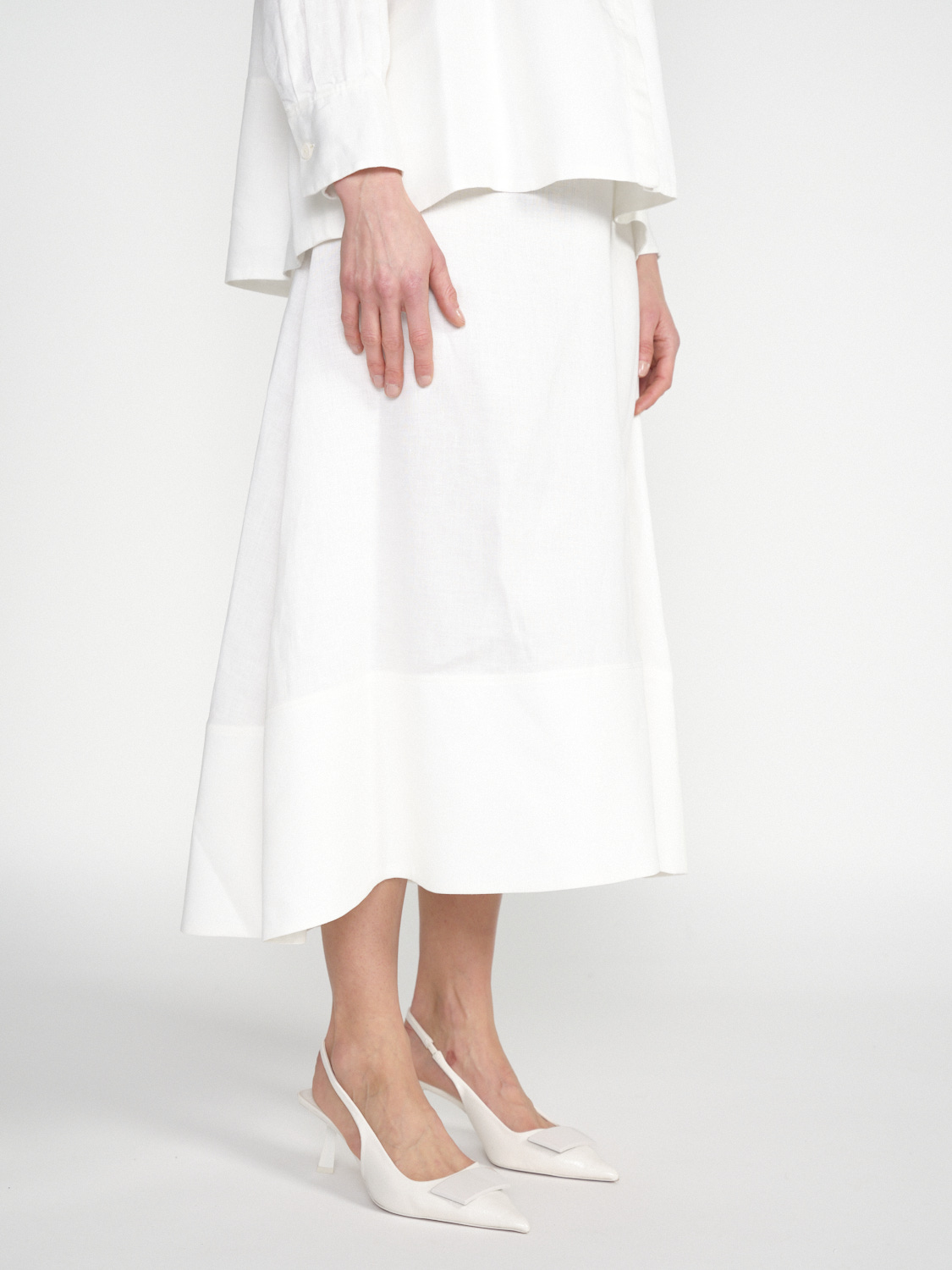 Iris von Arnim Lelita – linen midi skirt  white 38