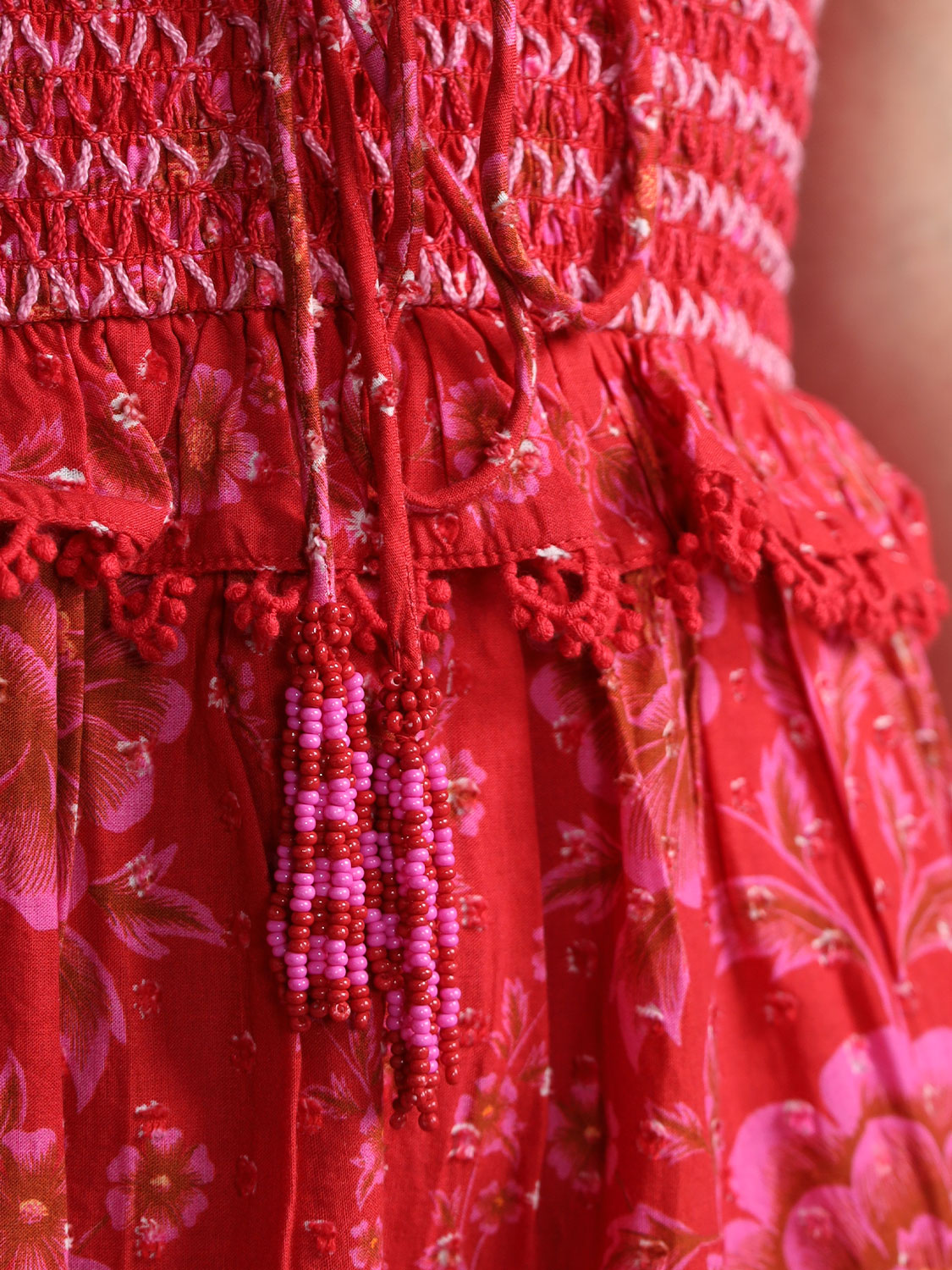 Farm Rio Olivia cotton dress  red XS