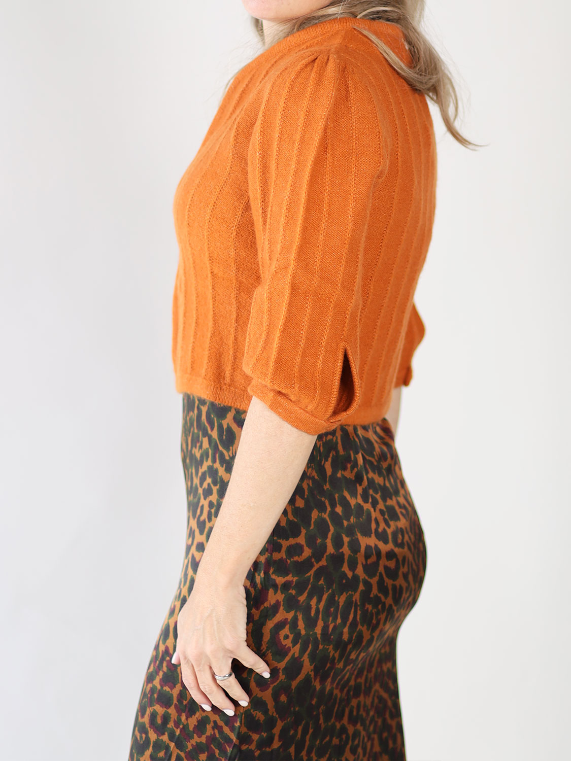 friendly hunting Short cashmere cardigan orange XS