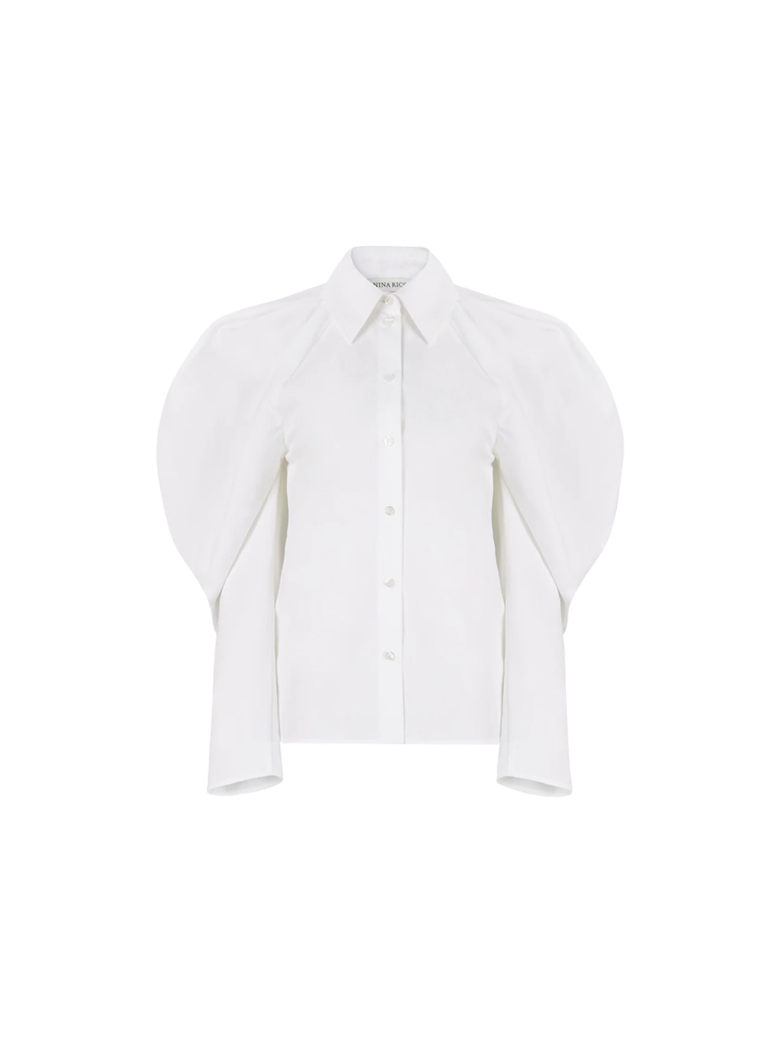 Nina Ricci Baumwoll-Bluse mit Puffärmeln weiß 34 Nina Ricci Baumwoll-Bluse mit Puffärmeln weiß 34