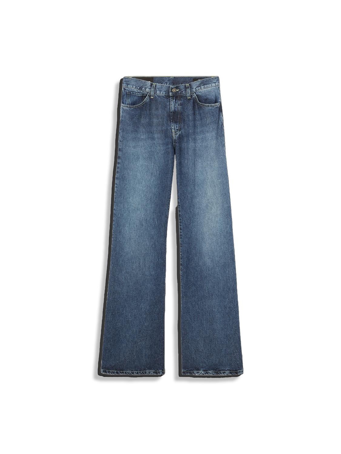 Dondup Cotton jeans with glittering stones blue 26