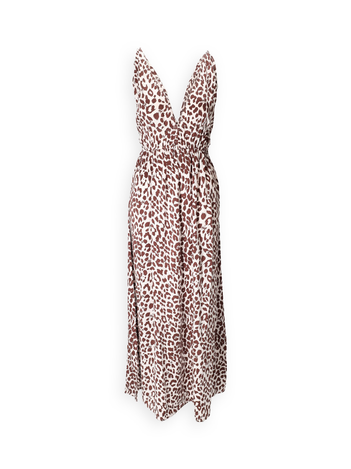 Prontah Cheetah - Silk midi dress with leopard print 