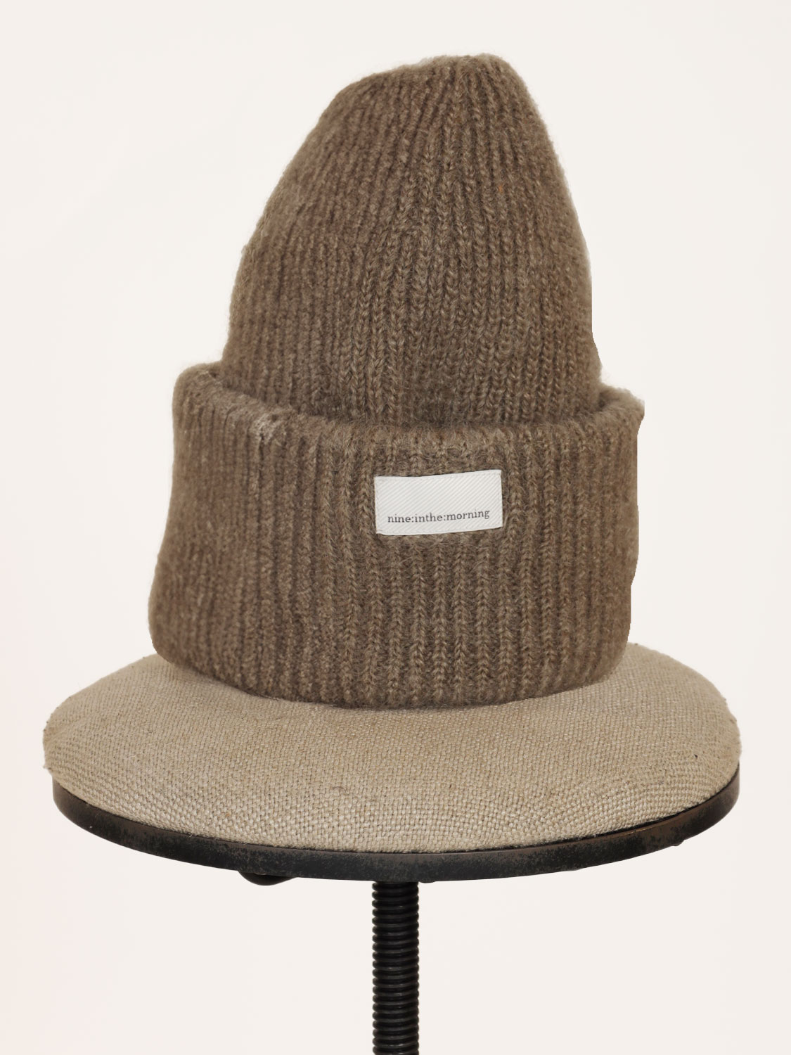 nine in the morning Mohair wool hat khaki One Size