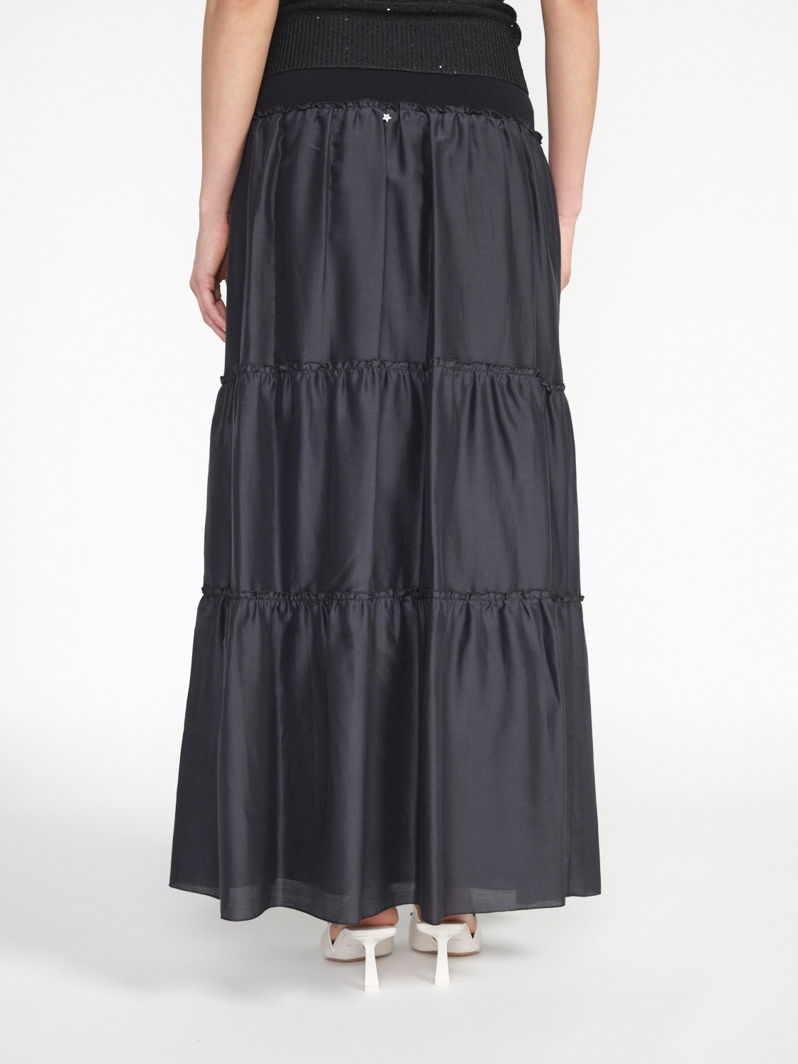 Lorena Antoniazzi Midi skirt made of a cotton-silk mix  black 34