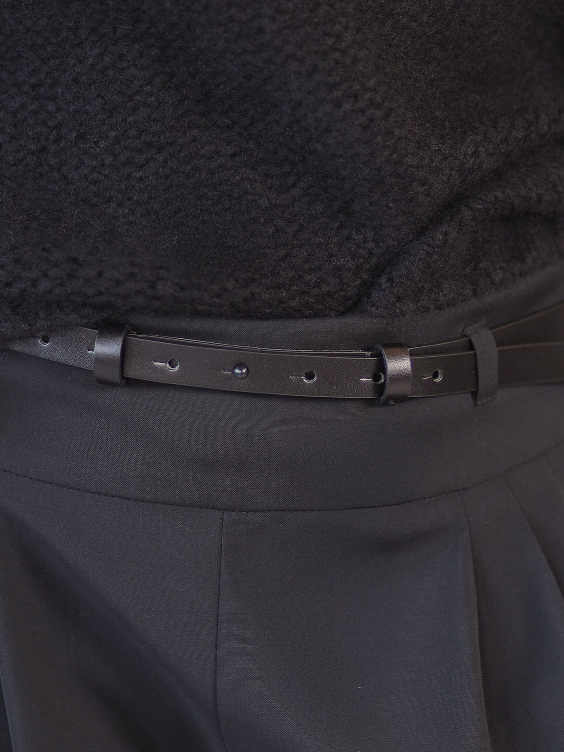 Odeeh Wide pleated trousers in virgin wool black 34