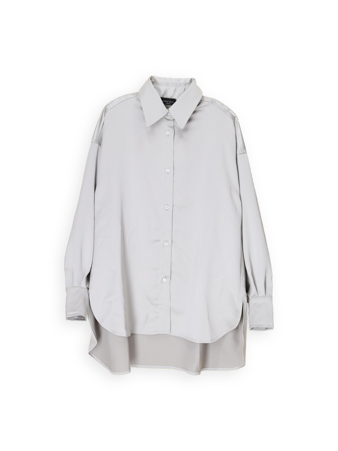 Roberto Collina Camicia oversize in raso   hellgrau XS