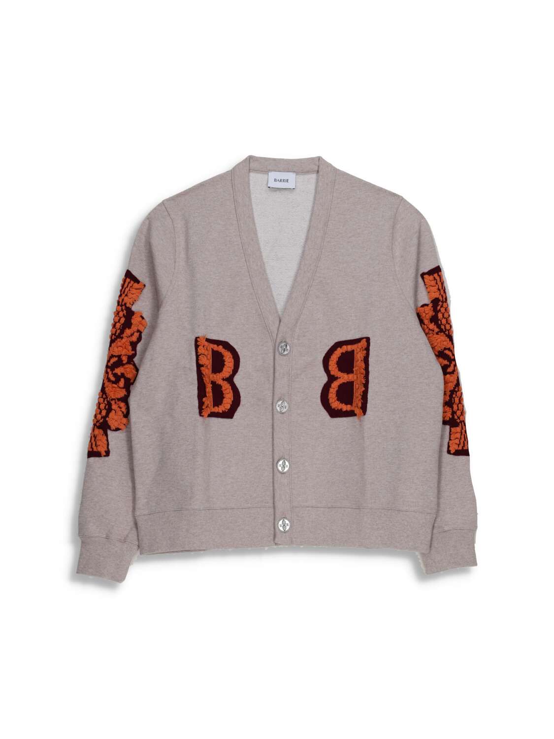 Barrie Barrie - Thistle Logo Cardigan Beige avec applications oranges rot S