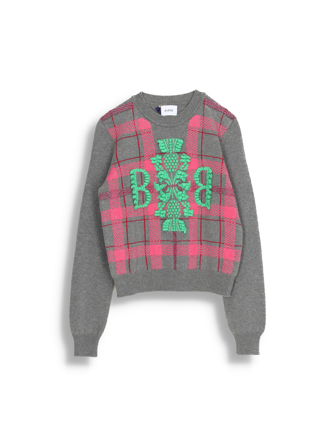 Barrie Tartan Cashmere Jumper with 3D Logo - Cashmere sweater with logo patch multi S