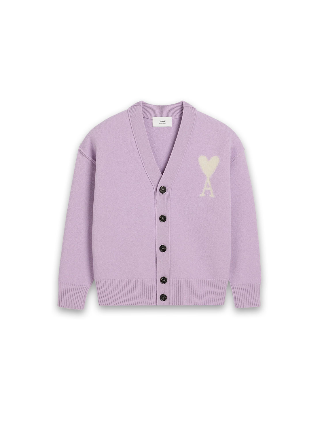 Ami Paris ADC Cardigan aus Wolle flieder L Ami Paris ADC Cardigan aus Wolle flieder L