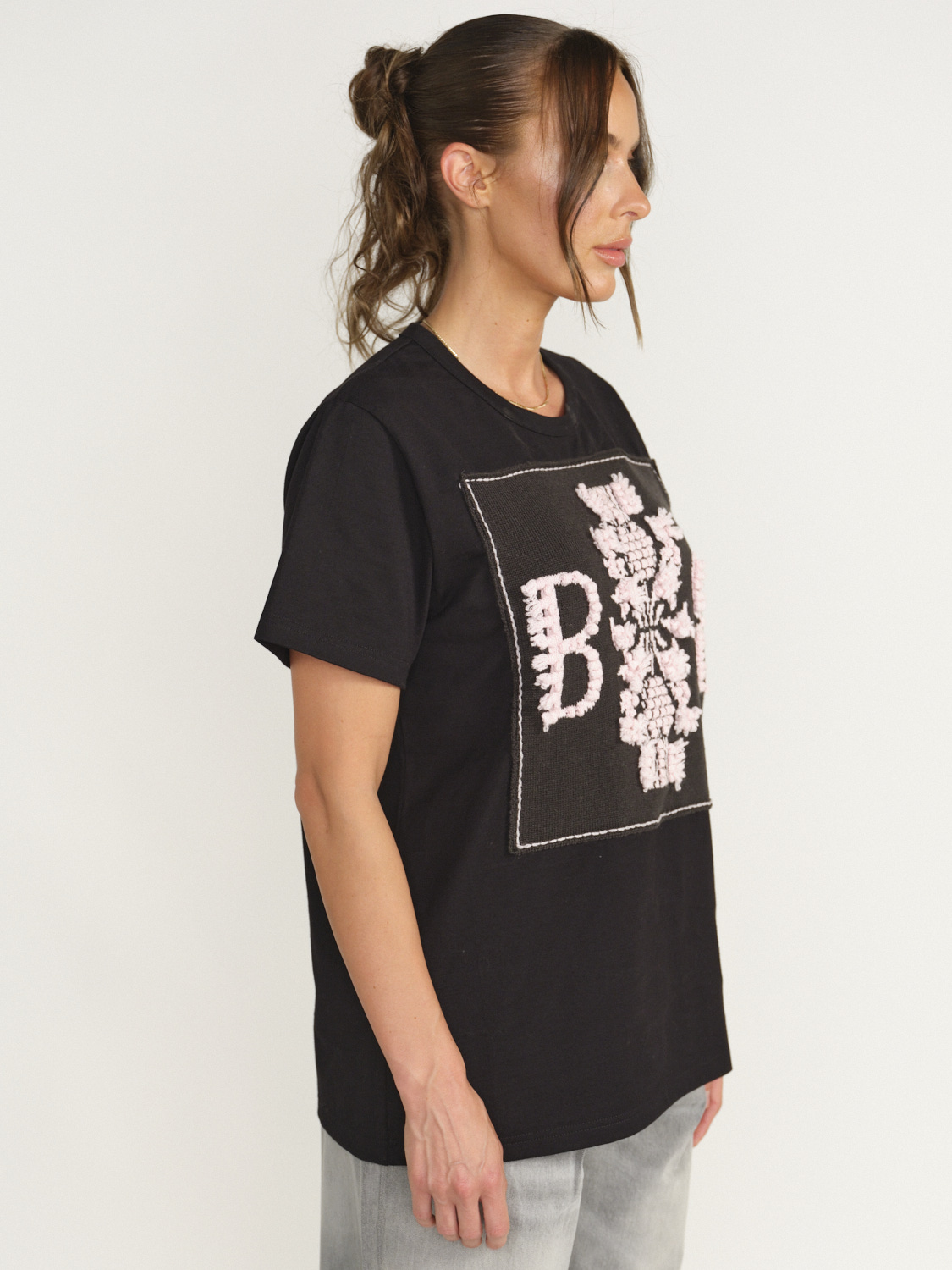 Barrie Barrie - Thistle - T - Shirt avec logo écusson braun XS