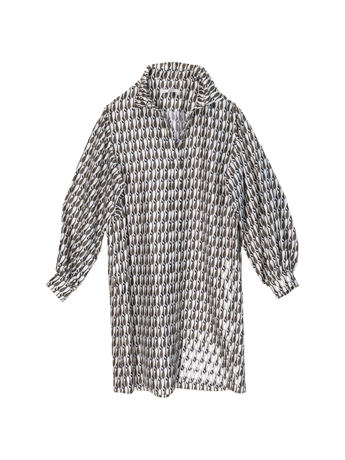 Odeeh Blouse dress with pinstripe design  36 khaki Odeeh Blouse dress with pinstripe design  36 khaki