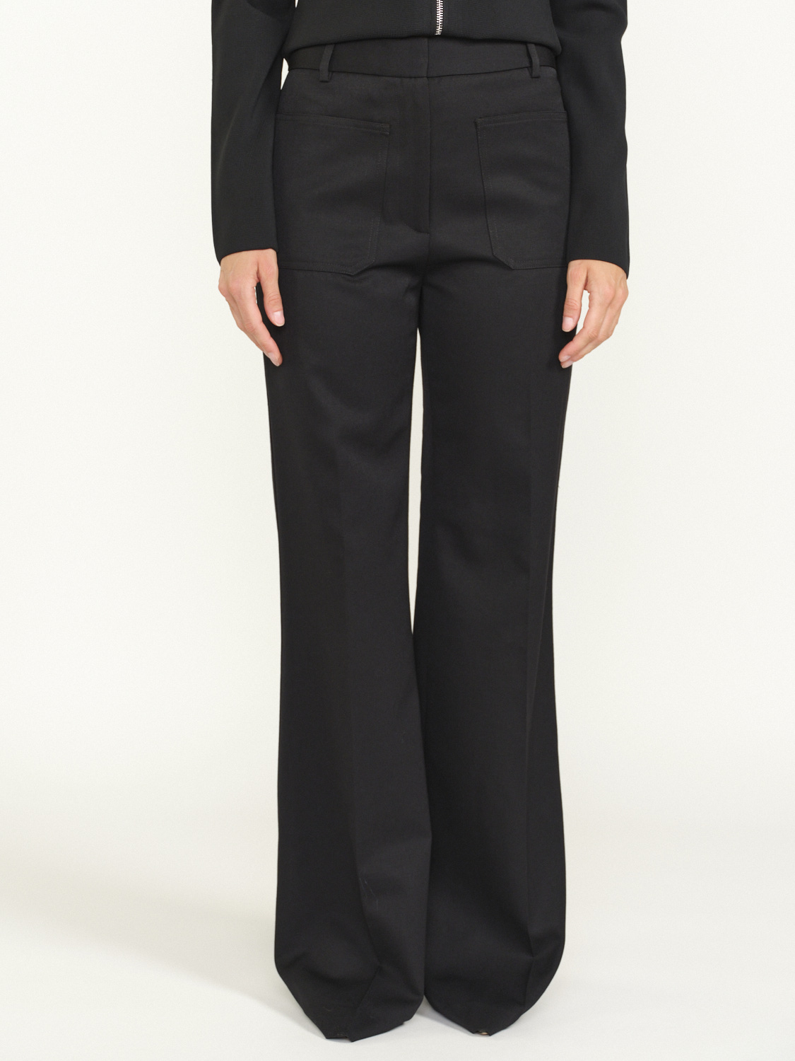 Nili Lotan Christophe – Weite Hose aus Schurwolle   36 schwarz