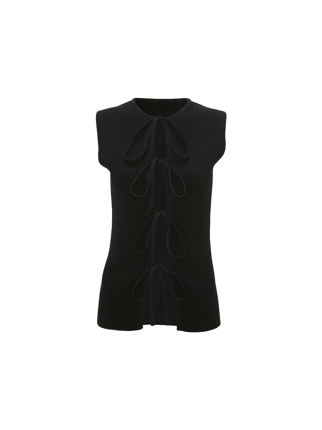 JW Anderson Bow Tie - Ribbed tank top with bow details   black XS