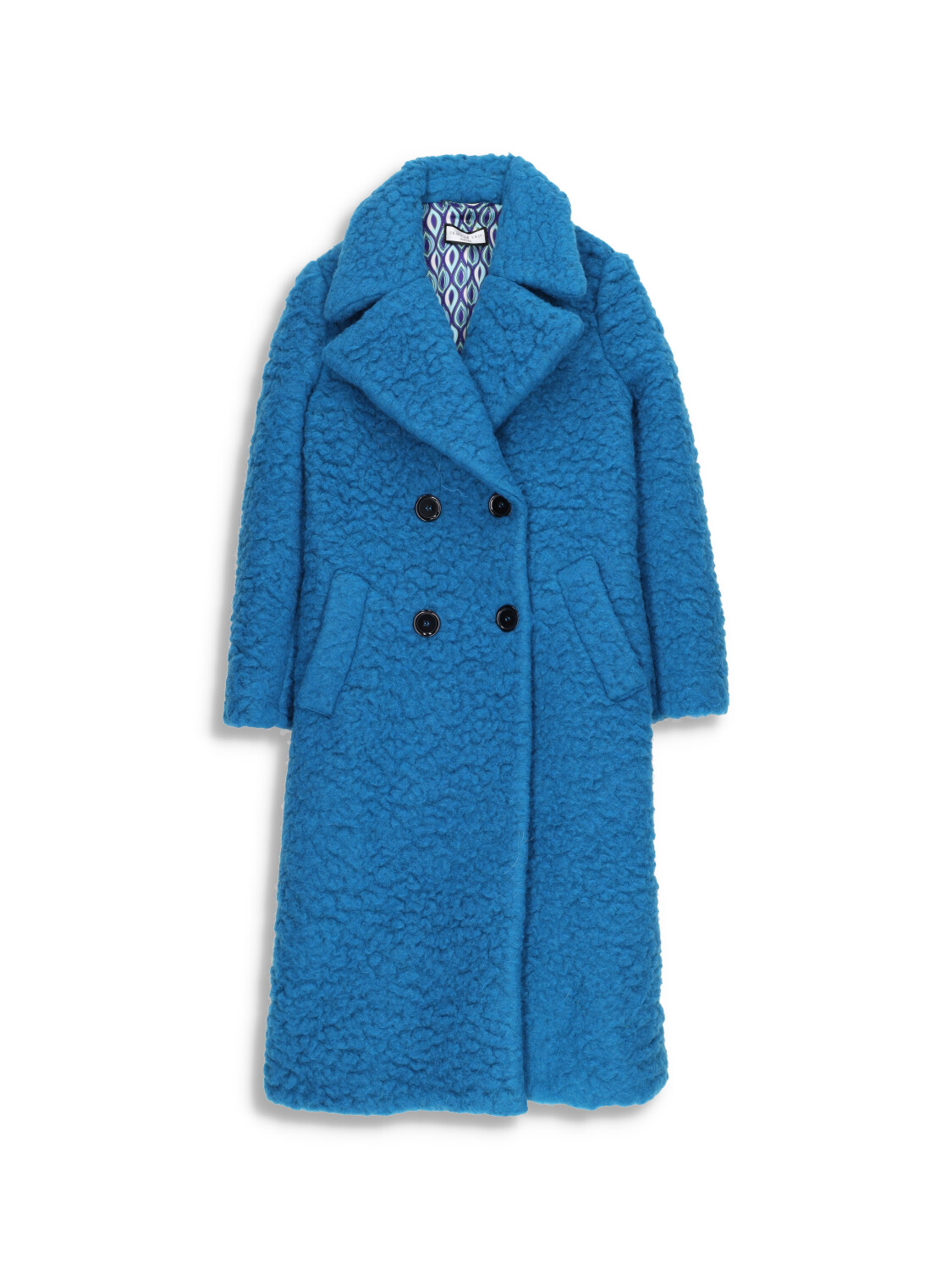 Double breasted coat with wide collar