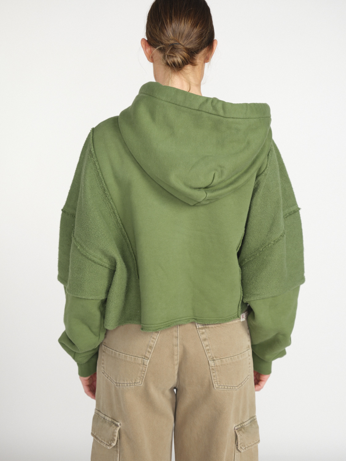 khrisjoy Hoodie Crop – Cropped hoodie made of cotton  green XS/S