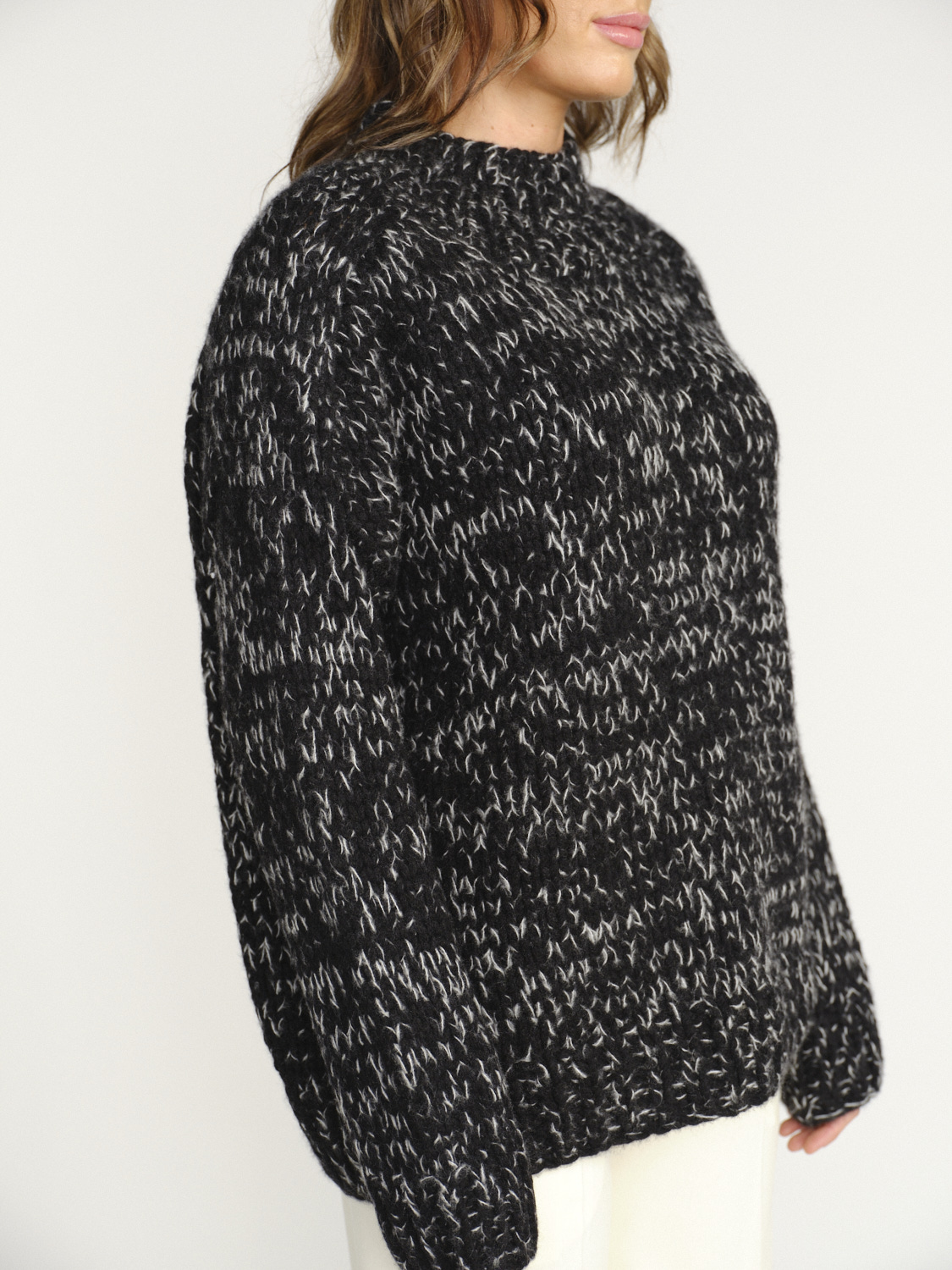 Iris von Arnim Veit - Milled sweater made of cashmere and silk black S/M