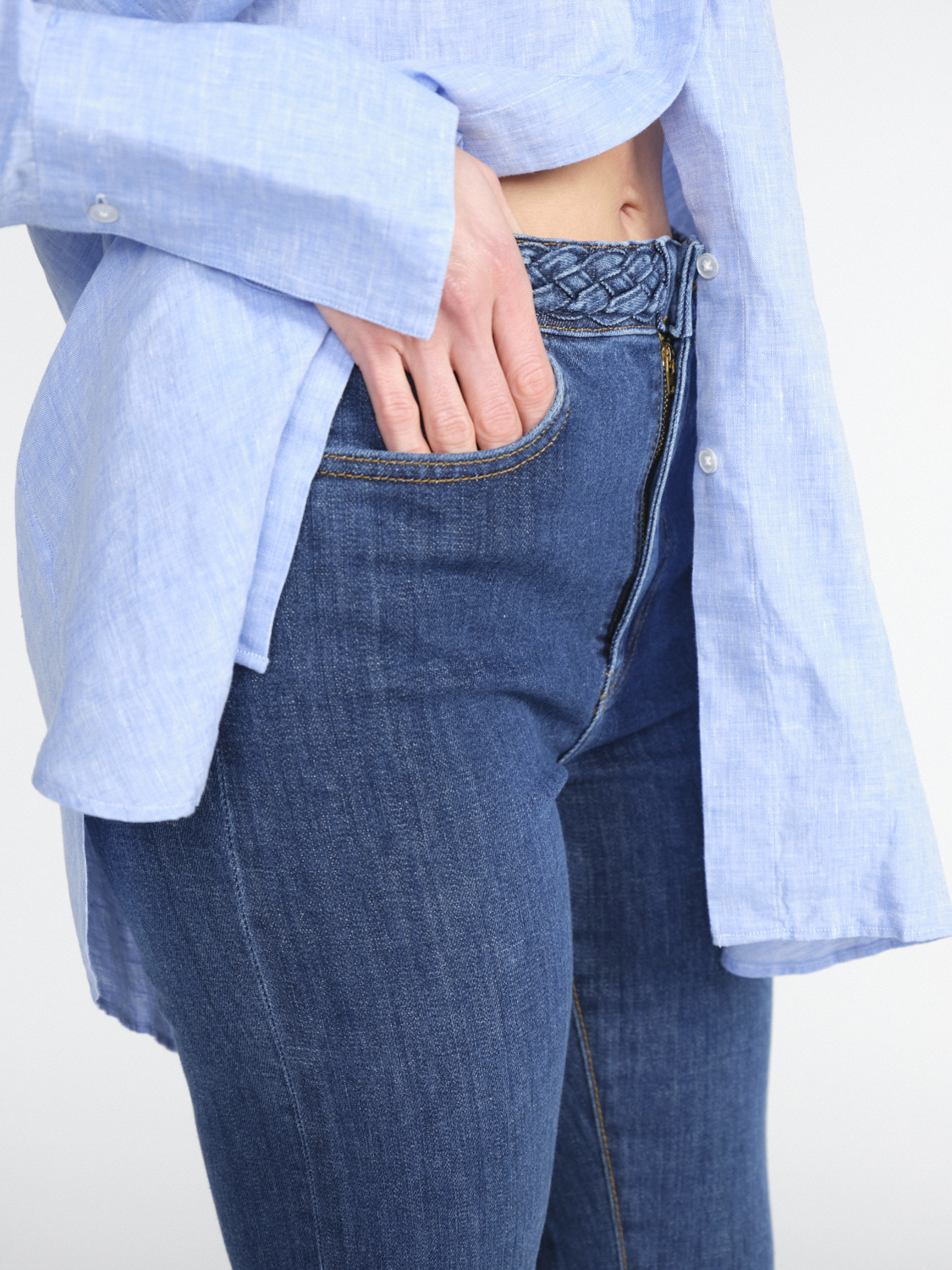 Frame Braided Waistband – Stretchige Baumwoll Jeans mit Schlag   azul 26