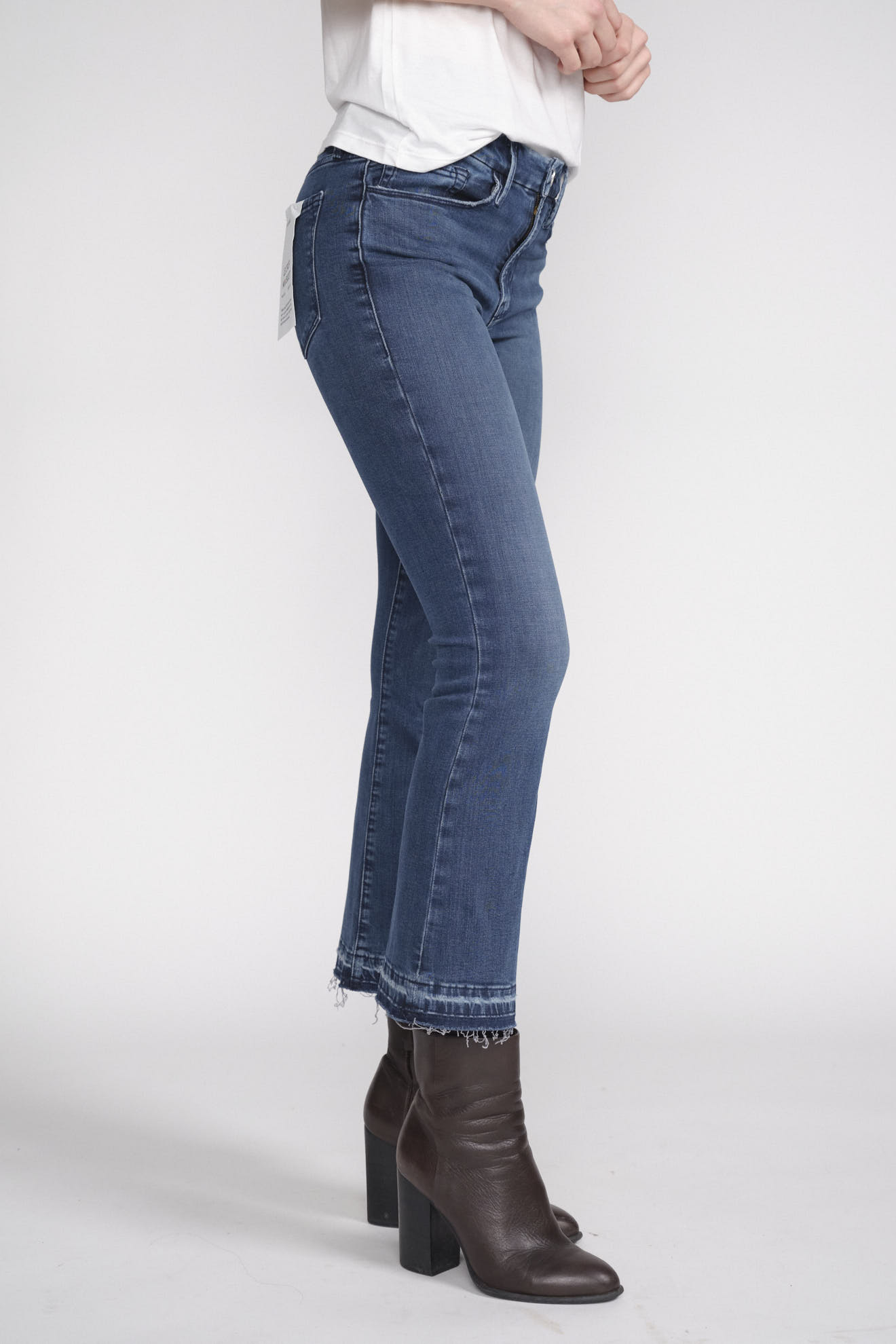 Frame Le Crop Mini Boot - Vaqueros bootcut de algodón azul 25